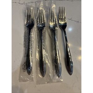Lenox SCULPT Stainless Glossy Flatware Set Of 4 Dinner Forks 8"